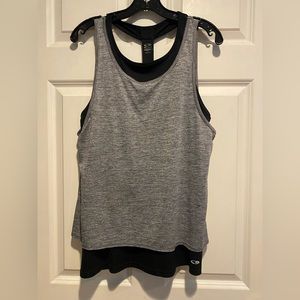 Champion Women’s Black and Gray DuoDry Workout/Runner Tank Top Sz L